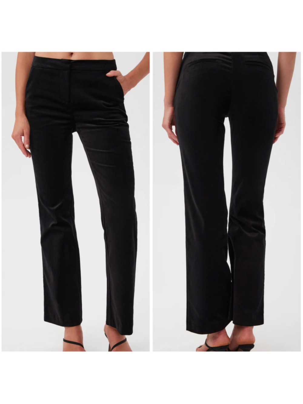 Trina Turk Westport Velveteen Bootcut Pant Black Trousers Size 12 Workwear